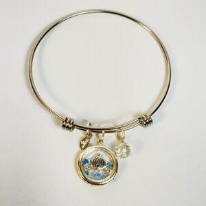 Disney Bangle Bracelet Silver Cinderella Pumpkin Carriage Floating Locket Charm